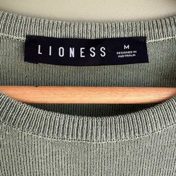 LIONESS Military Minds Ruched Bodycon Mini Dress Sz M Green Party Going Out Club - Picture 2 of 11